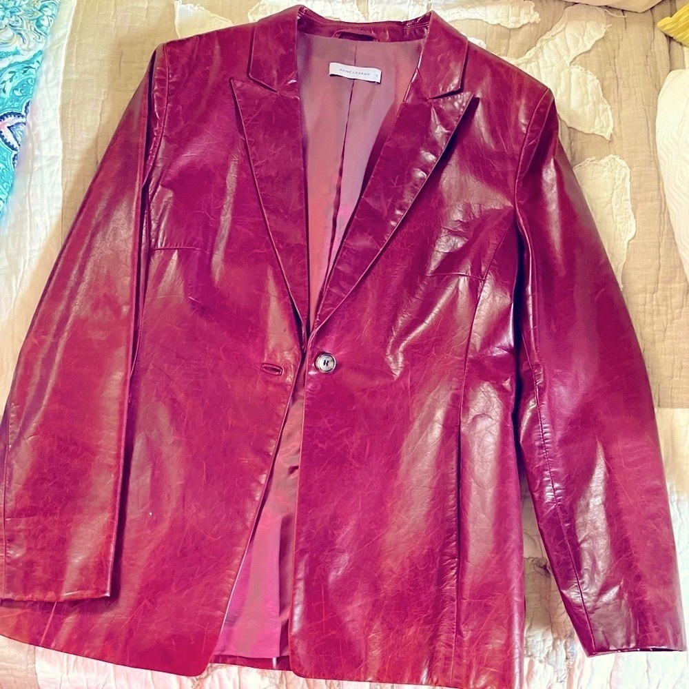 Rene Lezard designer women’s leather jacket.  Real quality.  Real leather.